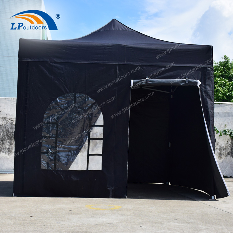 工厂批发可租赁3x3米黑色PVC可移动广告宣传折叠帐篷